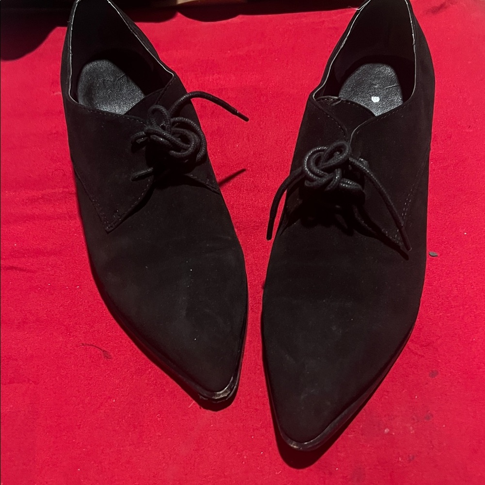 MARC Fisher Black Suede Lace-Up Shoes